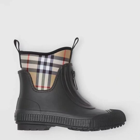 NIB Authentic  Burberry Vintage check neoprene and rubber rain boots - Picture 7 of 10